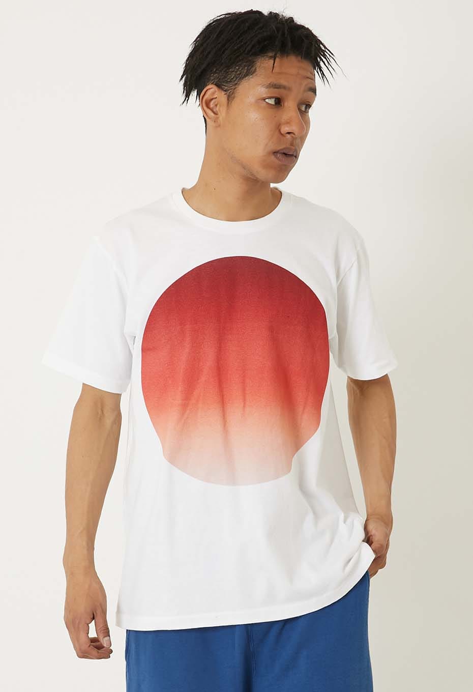 オオマルグラデーション ショートスリーブ Ｔシャツ - RED