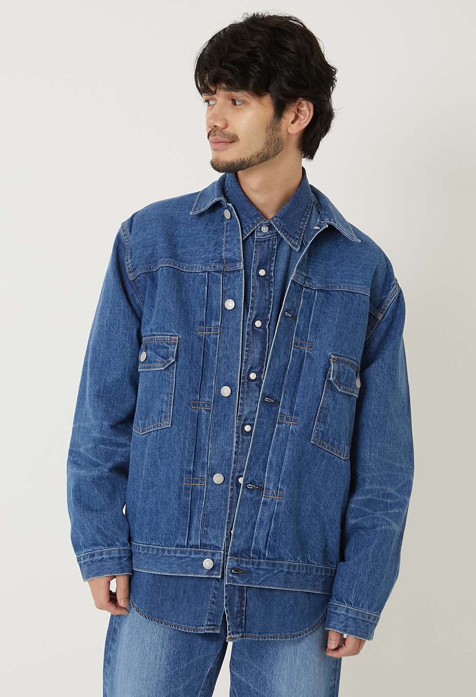 MODスーピマセルビッチデニム 2ndタイプ トラッカージャケット /FADE WASH - BLUE
