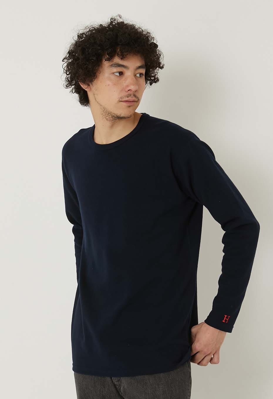 ストレッチフライス コンフォータブル ロングスリーブ Tシャツ - DARK NAVY