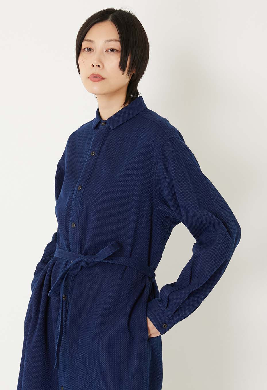 カセゾメサシコ シャツワンピース - INDIGO