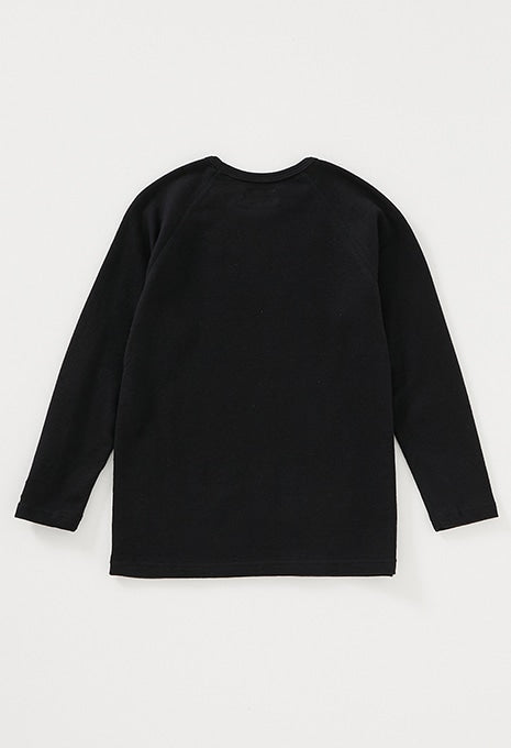 キッズ ストレッチフライス ロングスリーブ Tシャツ - BLACK