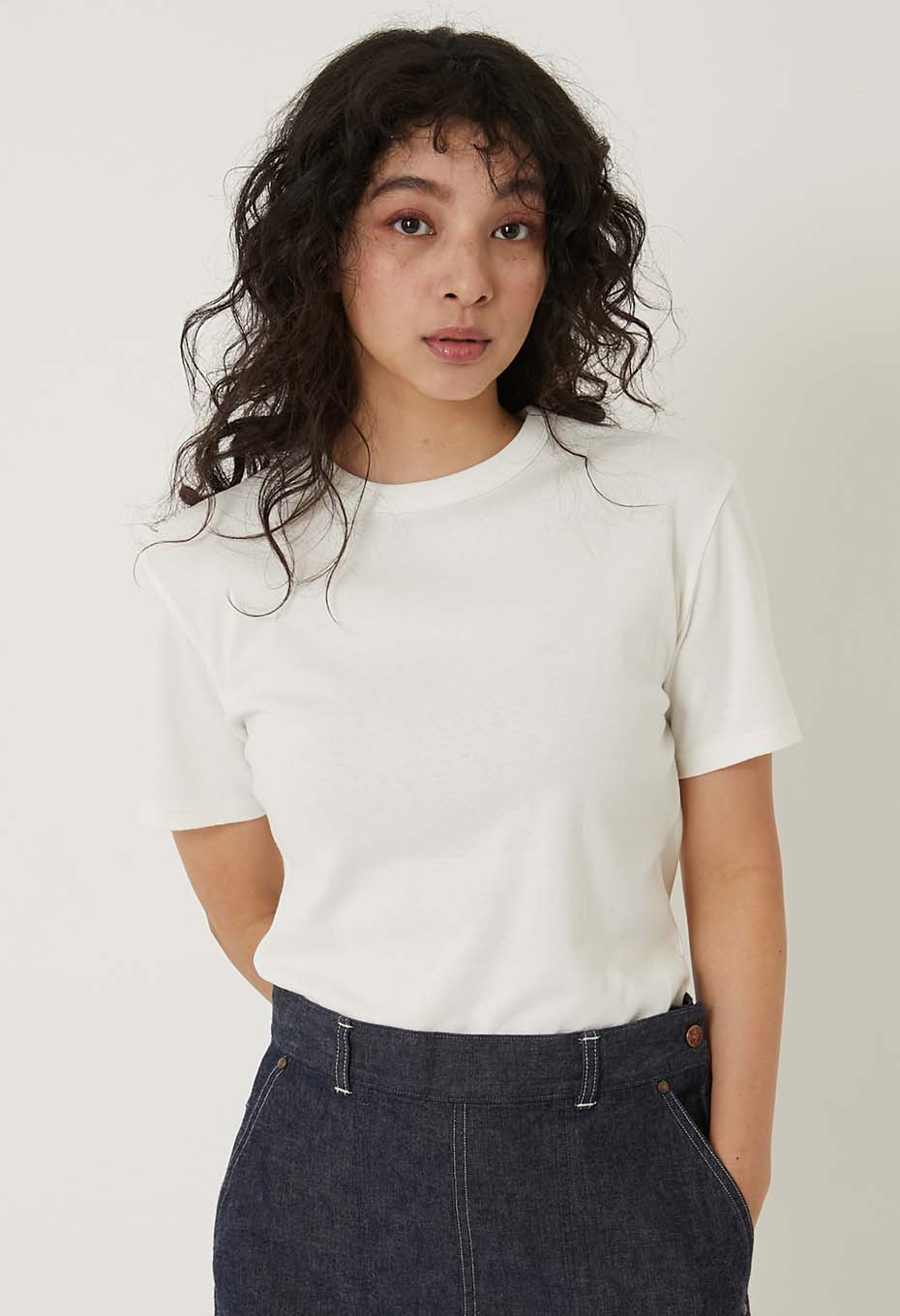 オーガニックコットン ソフトフライス Tシャツ ウィメンズ - WHITE