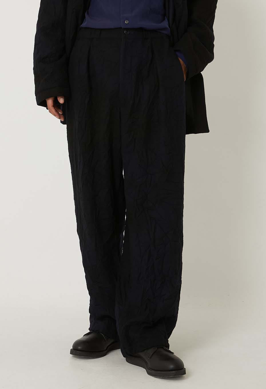 Murasome wool draw pants - DARK NAVY