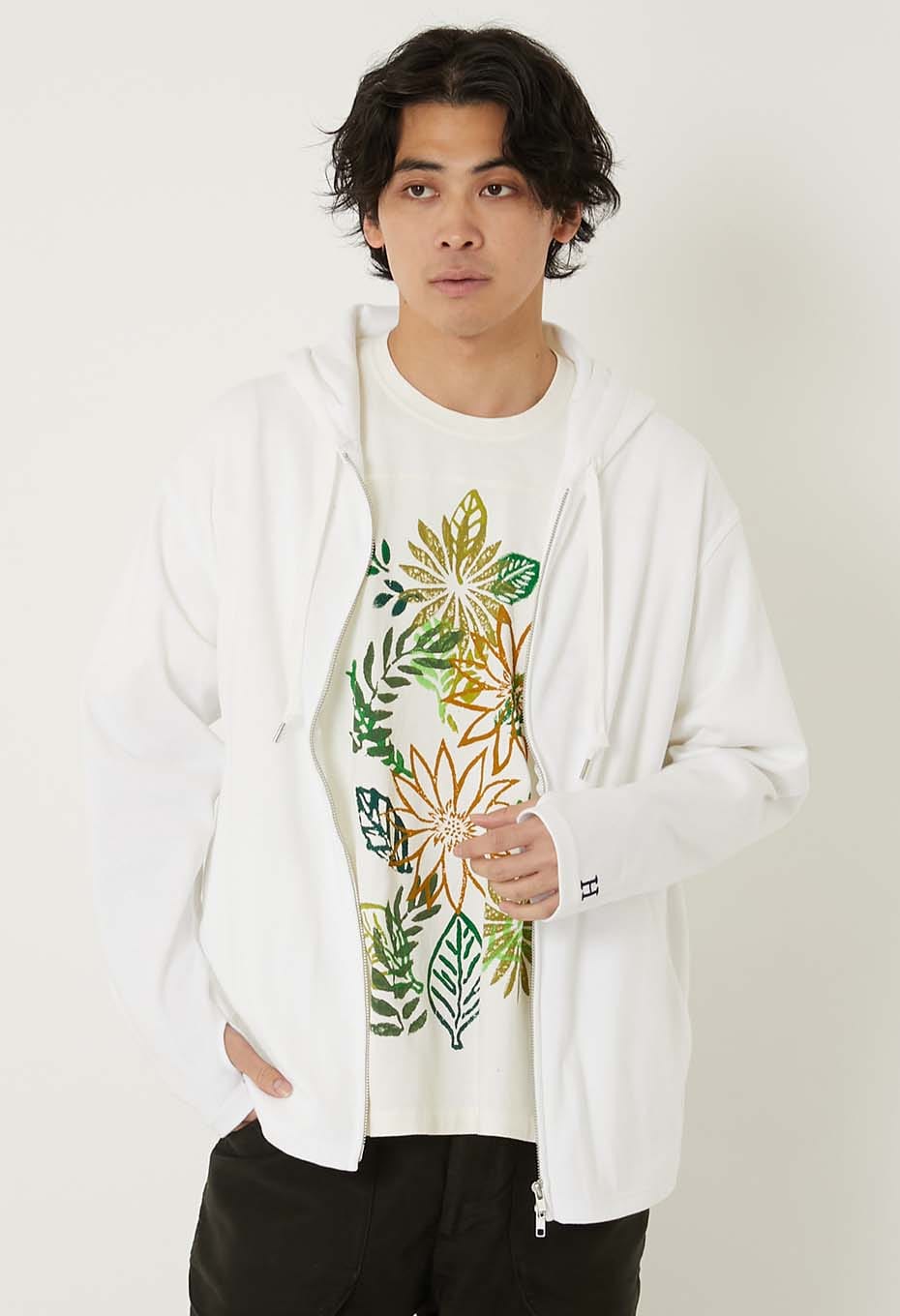 ストレッチフライス 9.5oz ZIPUP パーカー - WHITE