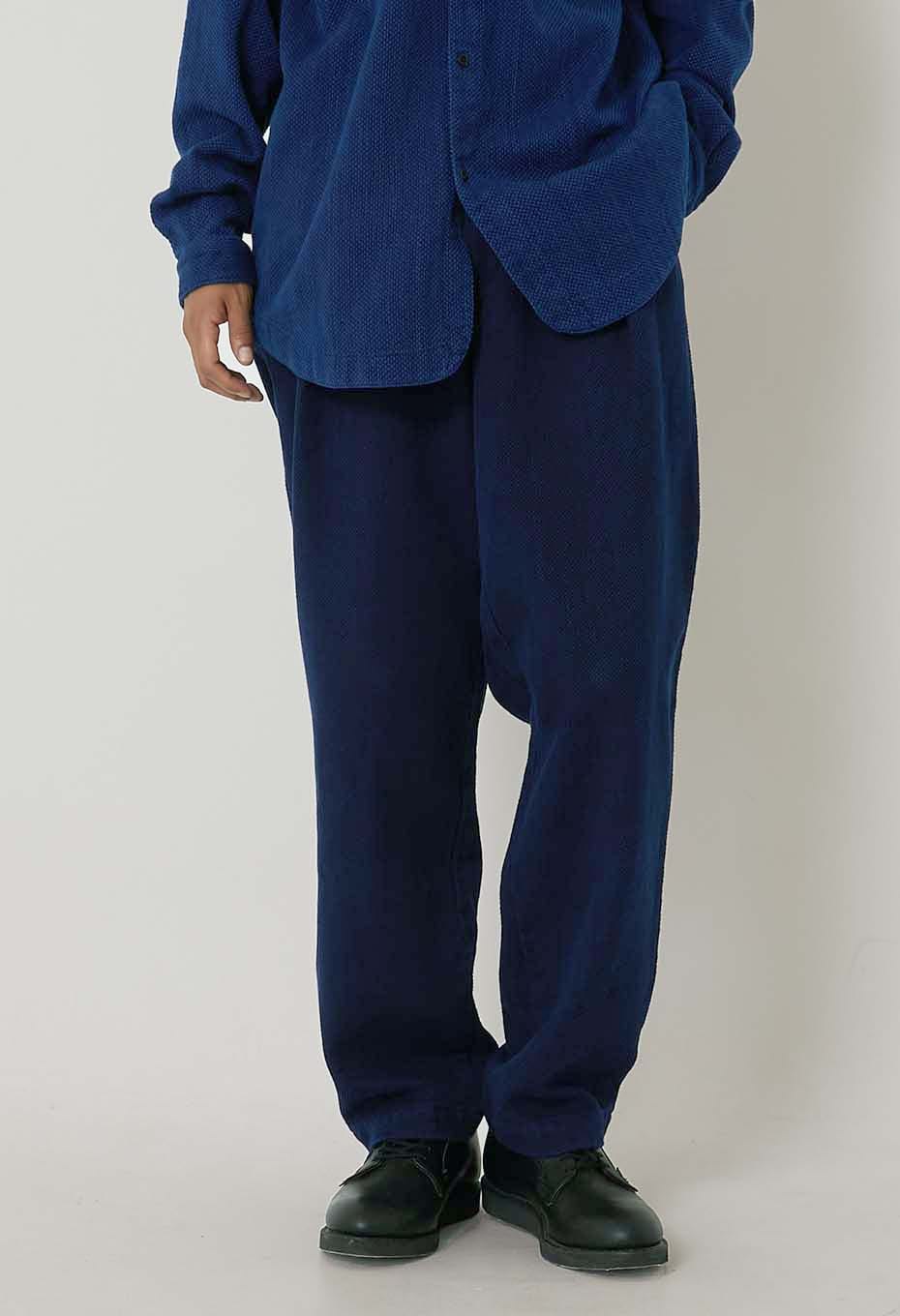 Woven Pure Indigo  Nijuorisashiko trousers - INDIGO