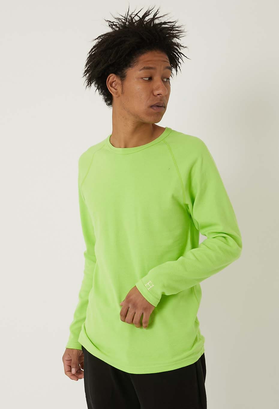 ストレッチフライス ロングスリーブ Tシャツ - YEL GREEN
