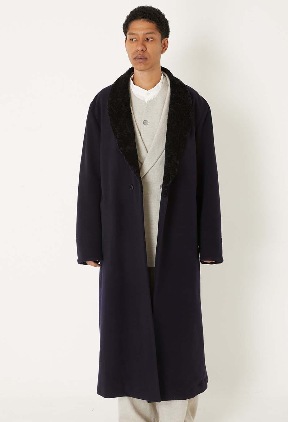 カシミアミックスフリース タイロッケンコート - DARK NAVY