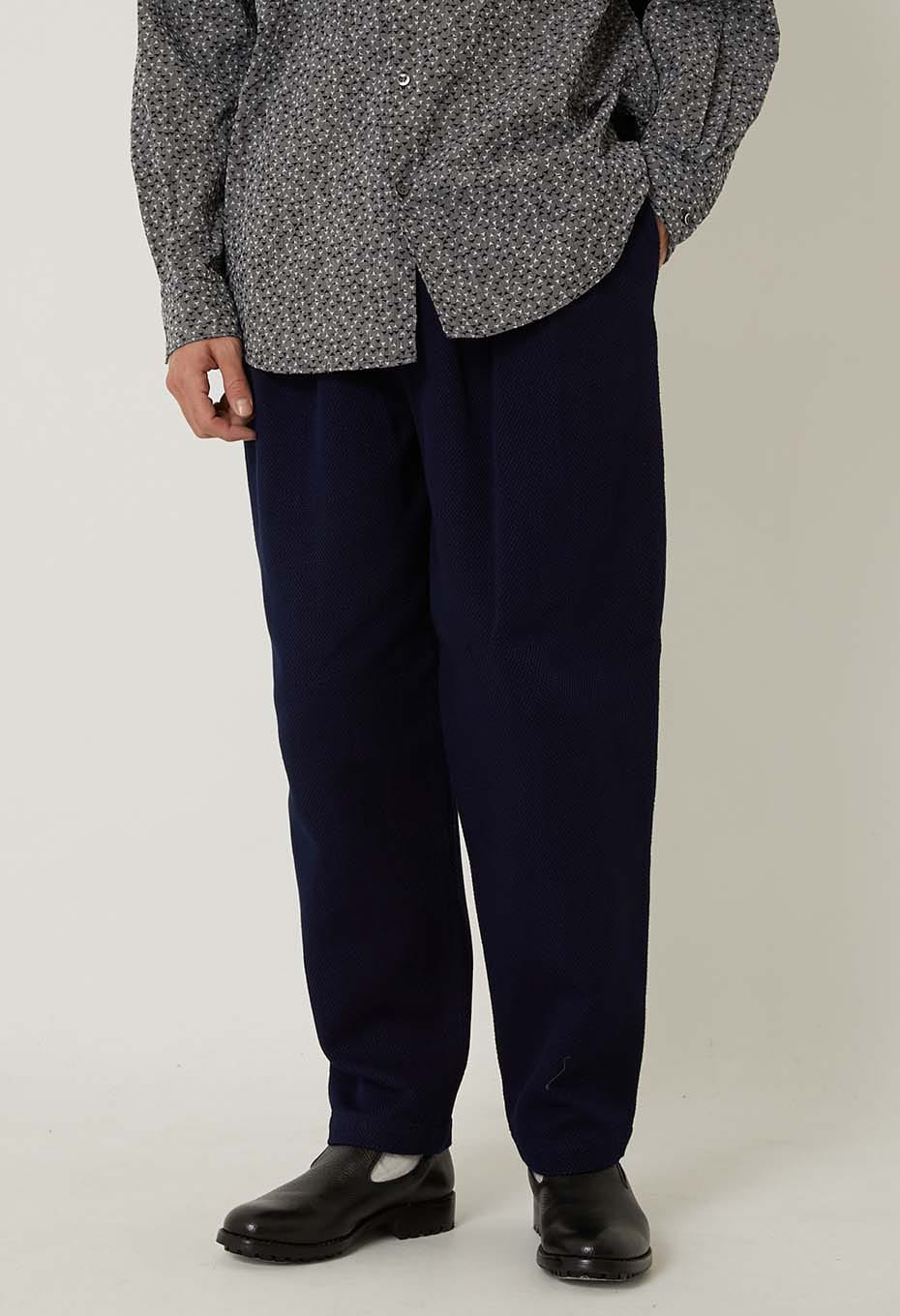 Woven Pure Indigo Light Sashiko Trousers - INDIGO