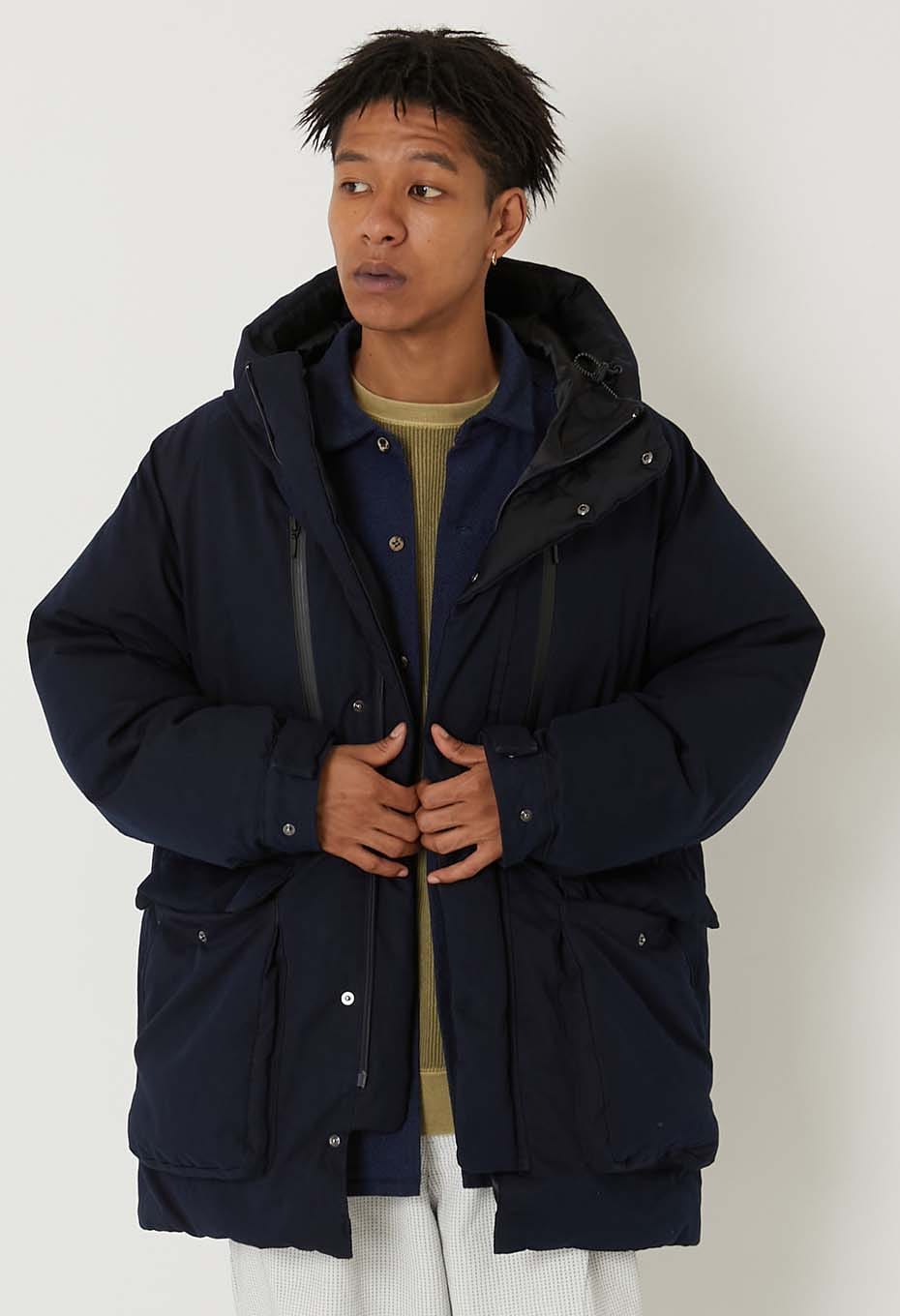 Indigo nylon satin recycled down jacket - INDIGO