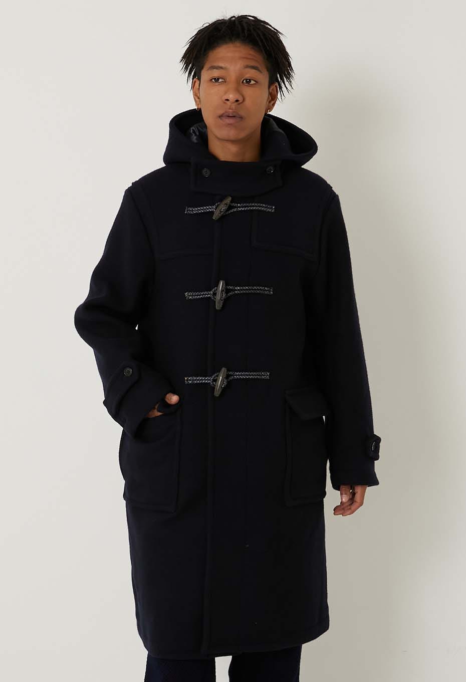 Dobby Melton Duffle Coat Unisex - DARK NAVY