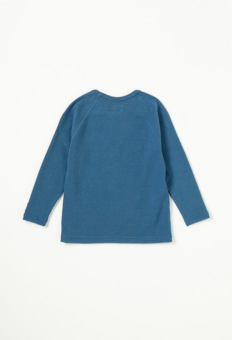 キッズ ストレッチフライス ロングスリーブ  Tシャツ - BLUE