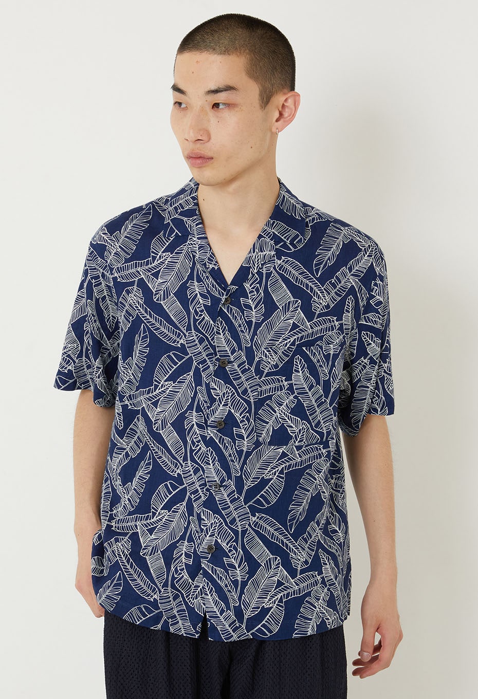 Indigo linen bashobassen short sleeve shirt - INDIGO