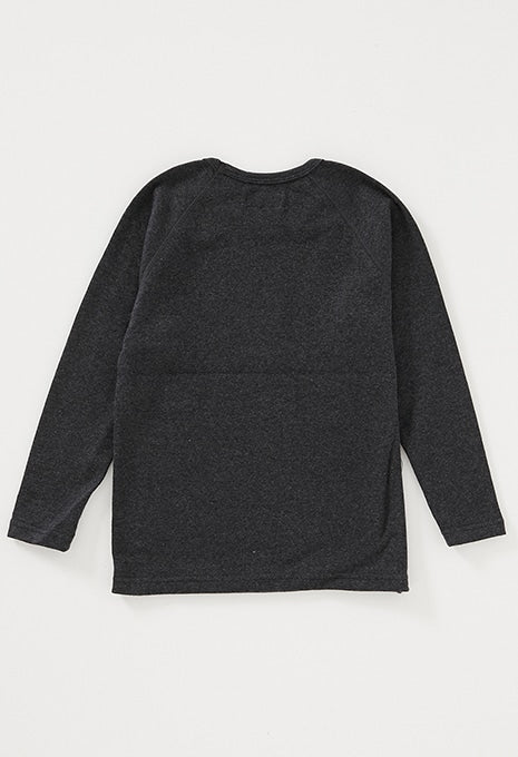 キッズ ストレッチフライス ロングスリーブ  Tシャツ - DARK GREY