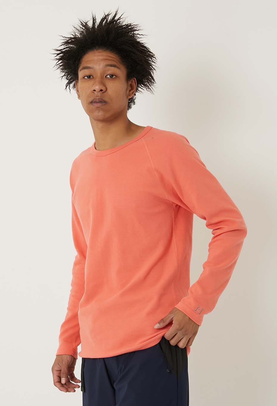ストレッチフライス ロングスリーブ Tシャツ - DARK ORANGE
