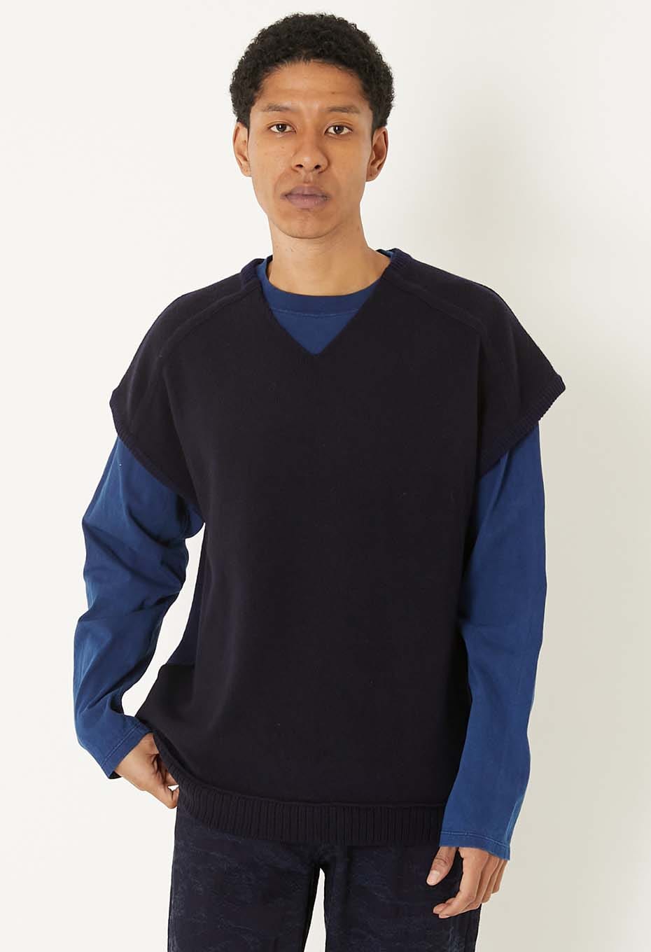 ヤクカシミア ニットベスト - DARK NAVY