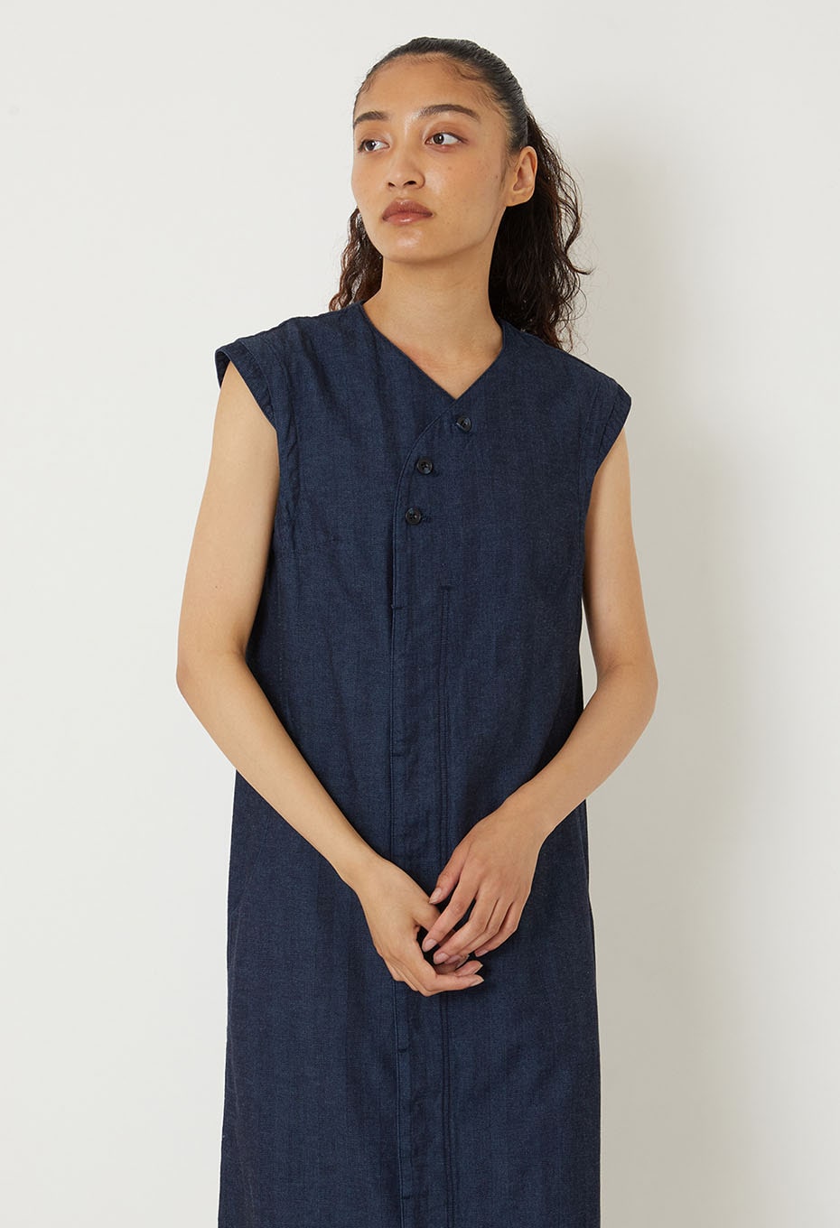 インディゴミックスヘリンボーン クルタワンピース - INDIGO