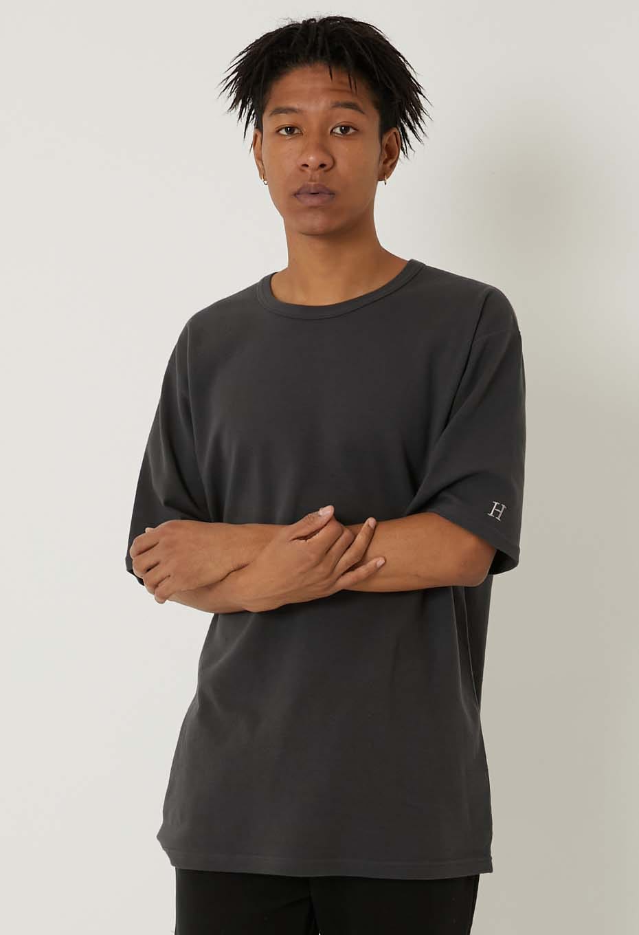 Stretch Fraise Comfortable short sleeve T-shirt - CHARCOAL