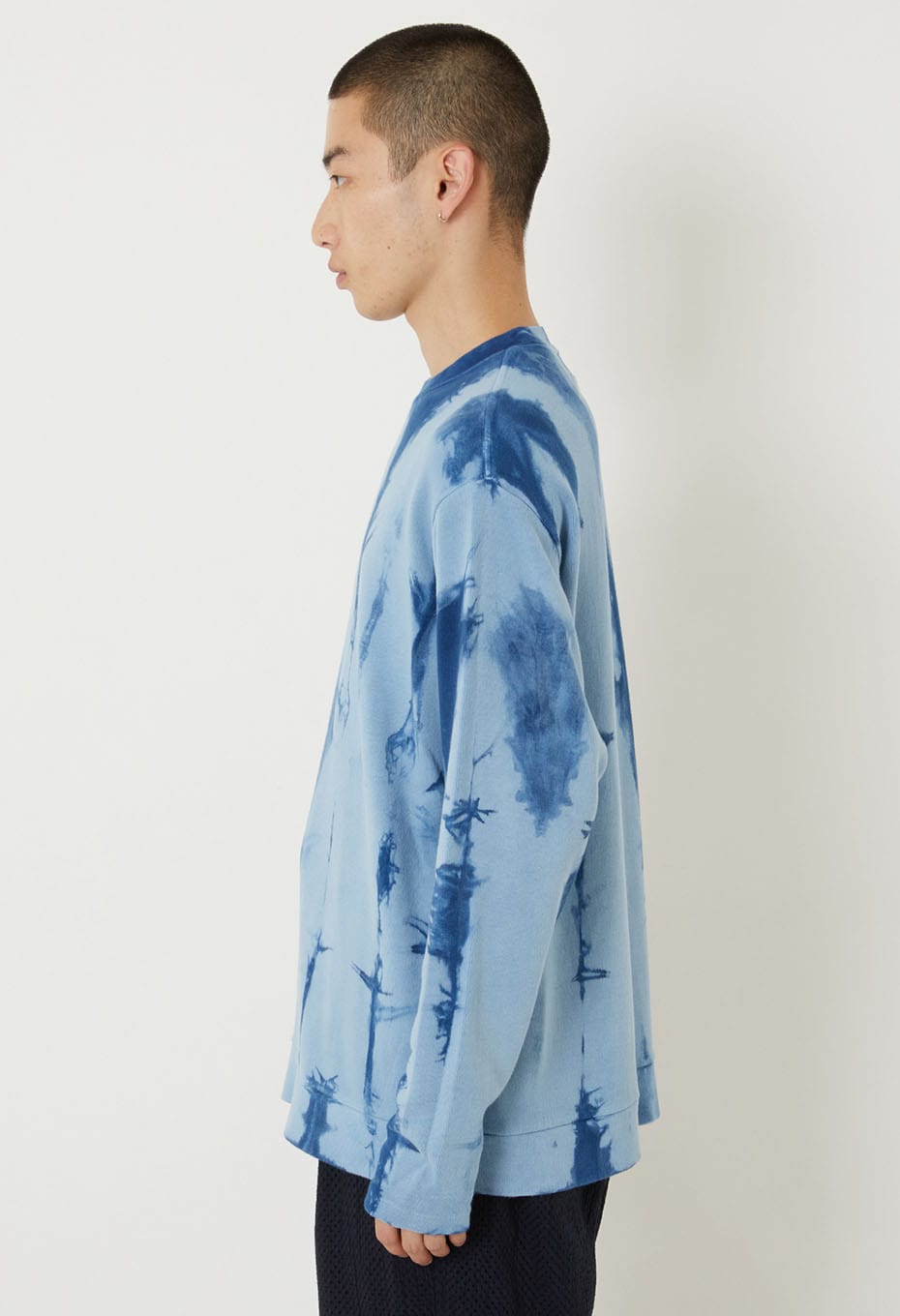 Eightlock Smooth Vertical Long Sleeve Pullover - INDIGO