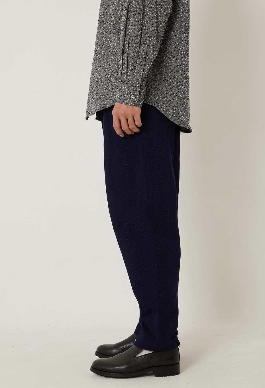 Woven Pure Indigo Light Sashiko Trousers - INDIGO