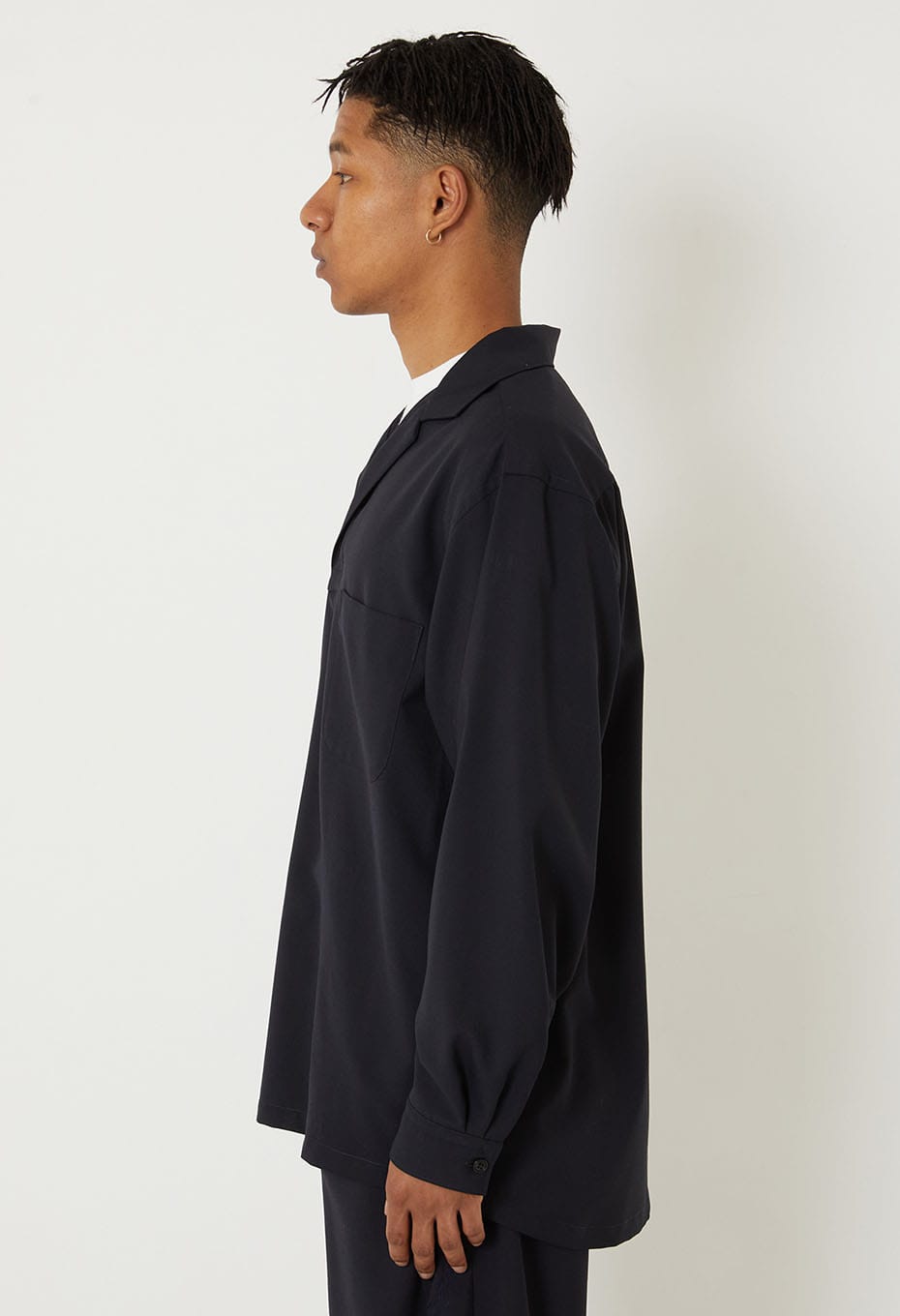 Dry poplin mebukishu pullover shirt - DARK NAVY