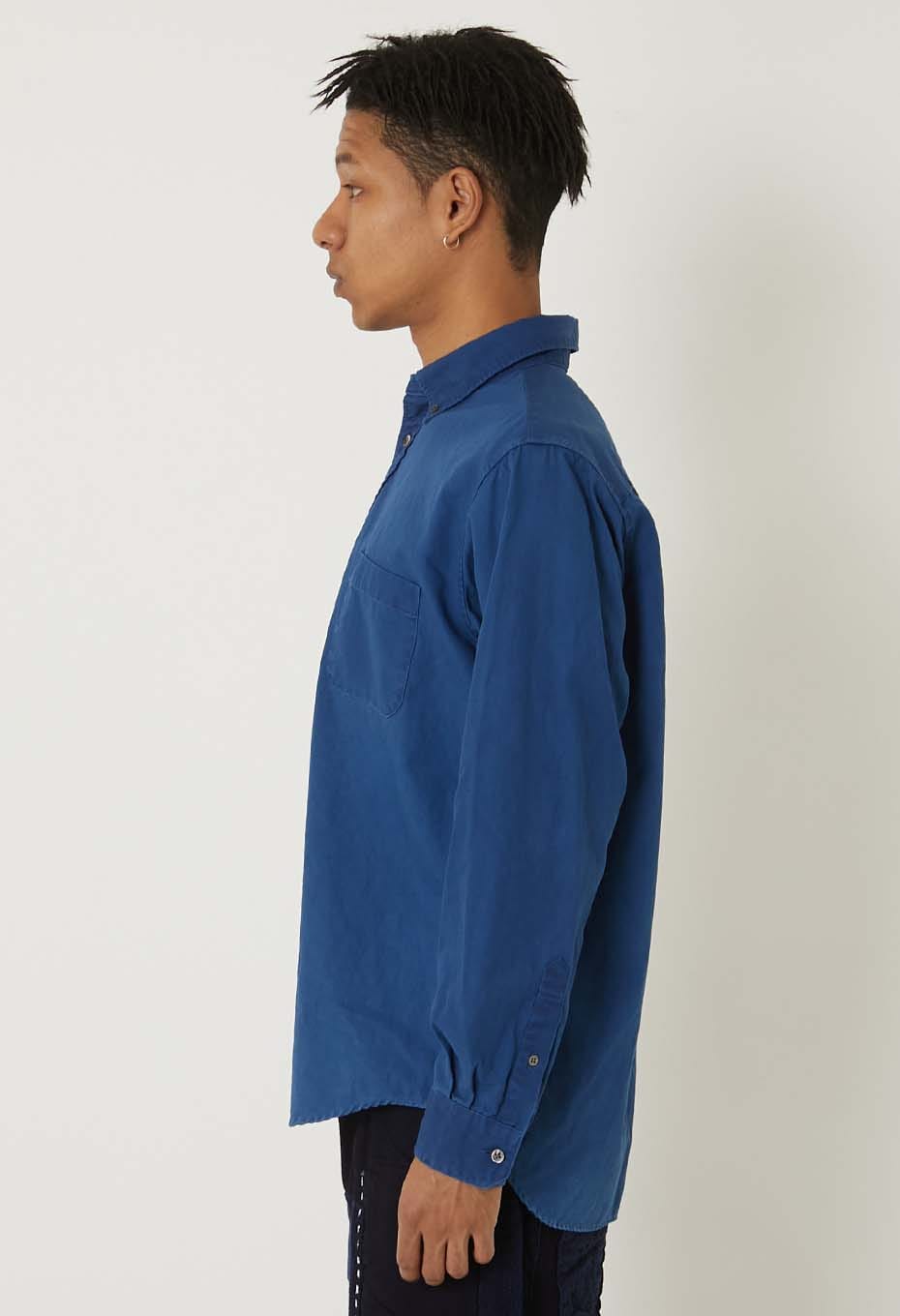 ファインオックス インディゴテゾメ ボタンダウン ロングスリーブシャツ - INDIGO
