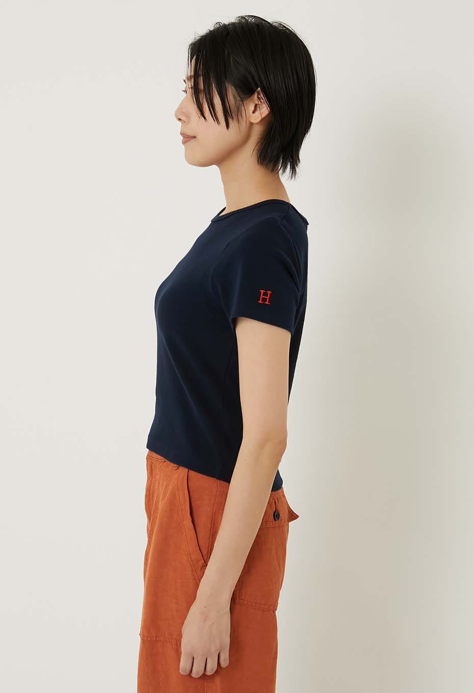 ストレッチフライス クロップド ショートスリーブ Tシャツ ウィメンズ - DARK NAVY