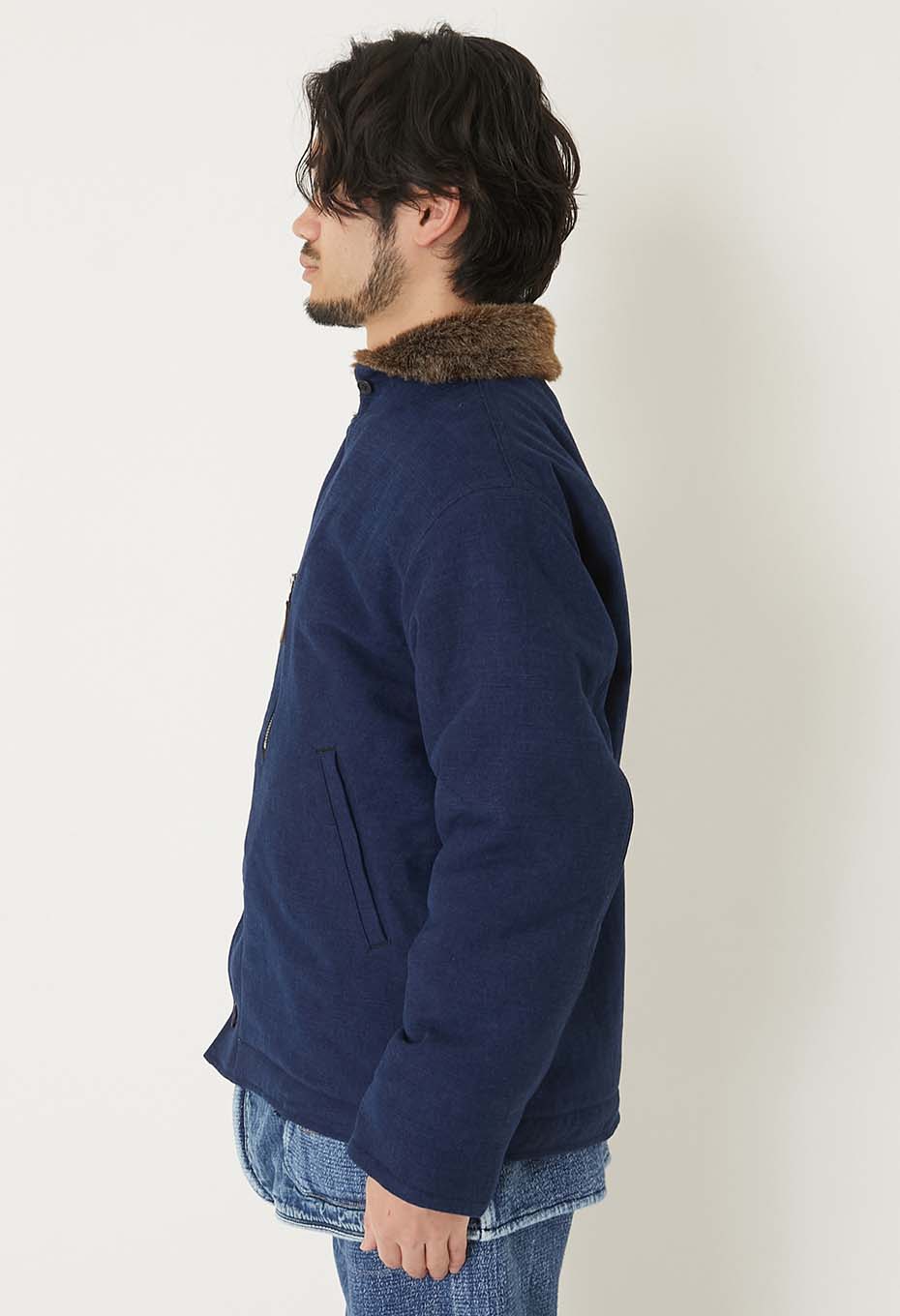 インディゴバックサテン デッキジャケット - BLUE