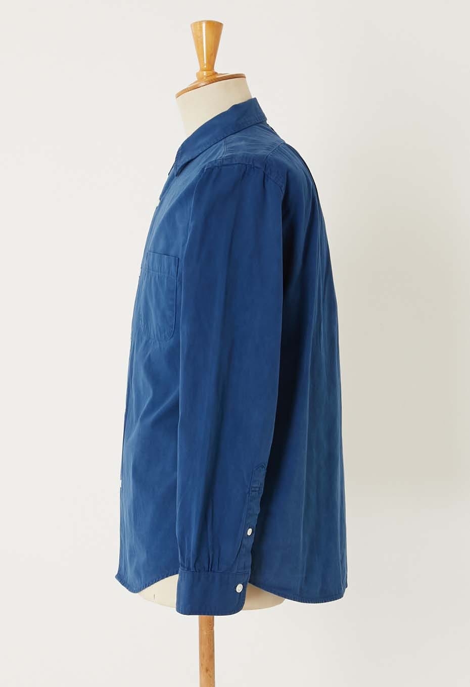 JAPAN DORAKU テンネンホンアイ ツイルクロスギャザーシャツ - INDIGO