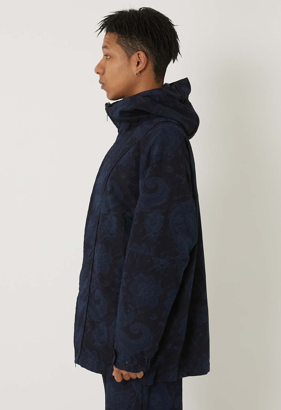 インディゴナイロンサテンツジガハナ フィールドパーカ - INDIGO