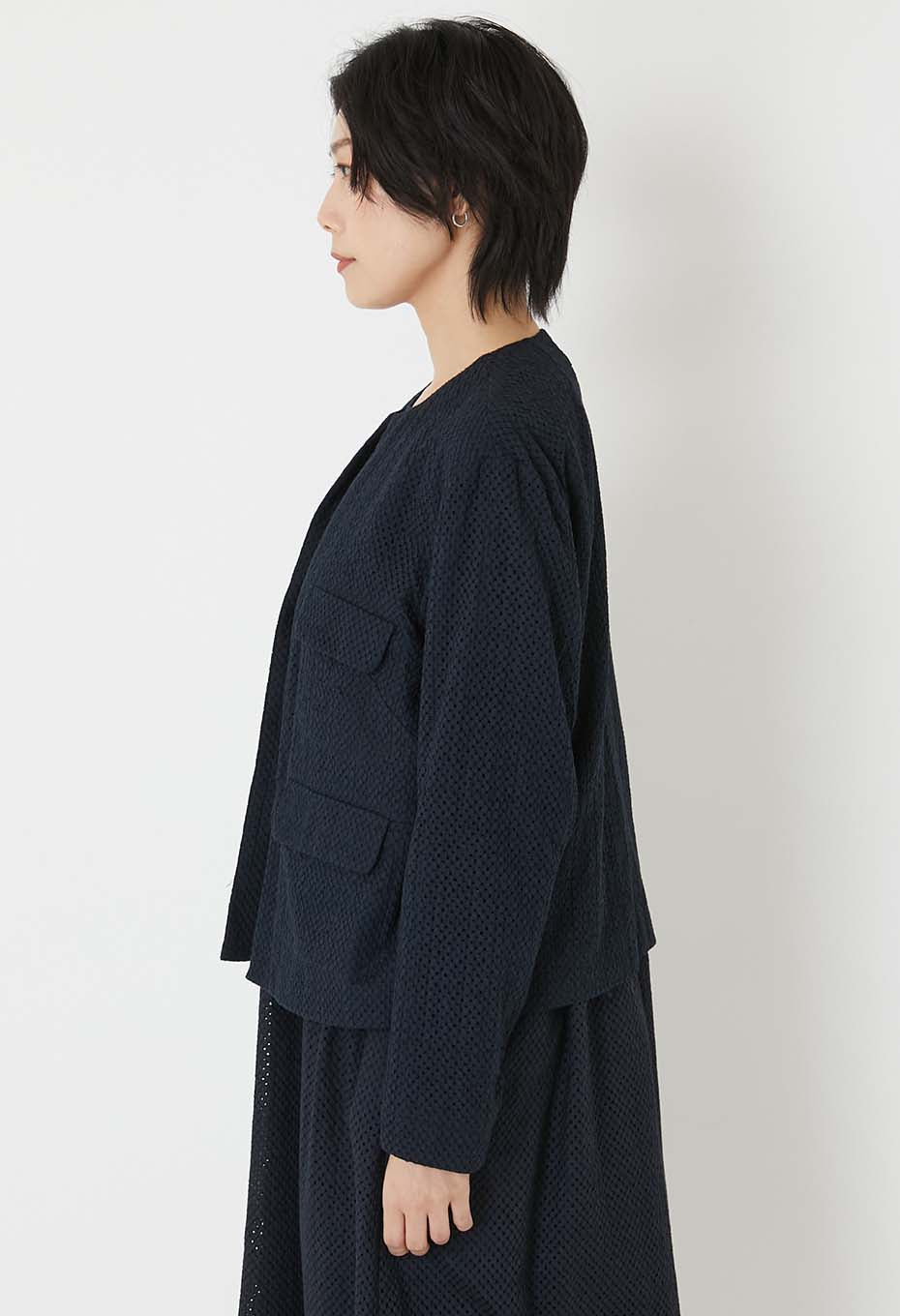 マイヤーレース ノーカラージャケット ウィメンズ - DARK NAVY