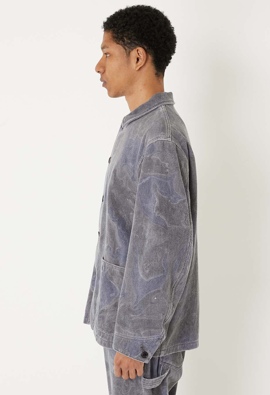 Kotsubusashiko Suminagashi Coverall - DARK NAVY