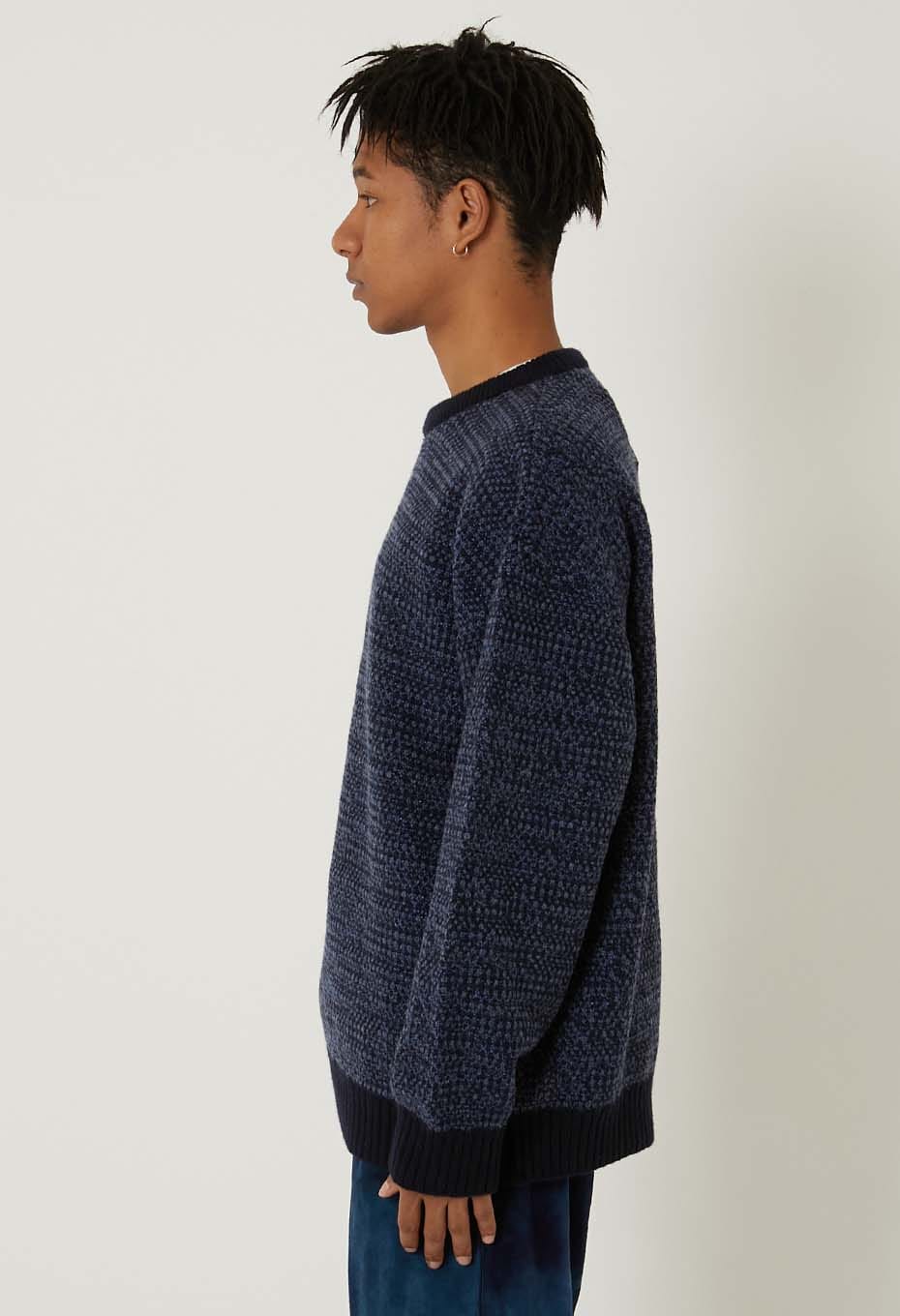 マチアカリ カノコニット クルーネック セーター - NAVY