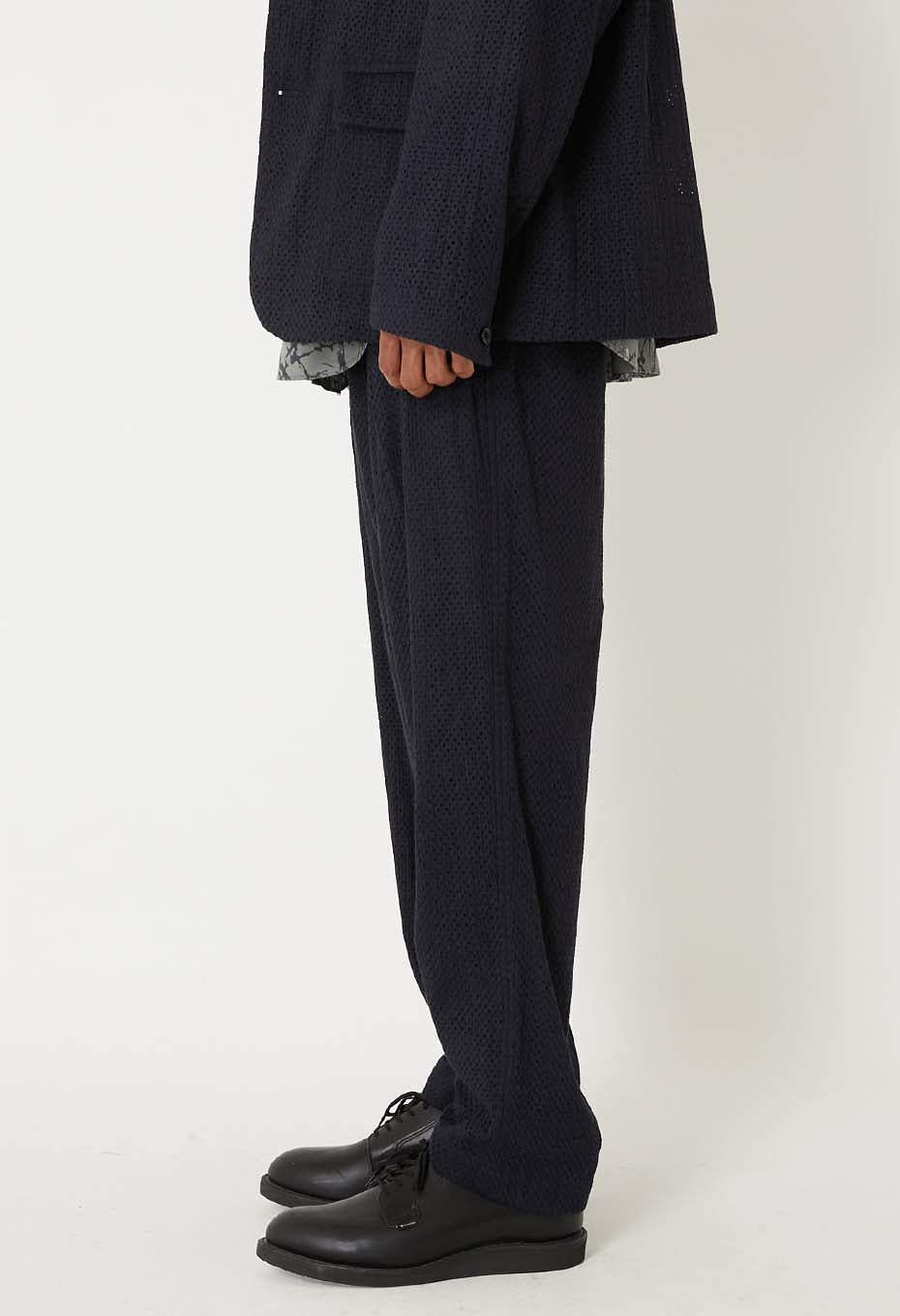 マイヤーレース タックストレートパンツ - DARK NAVY