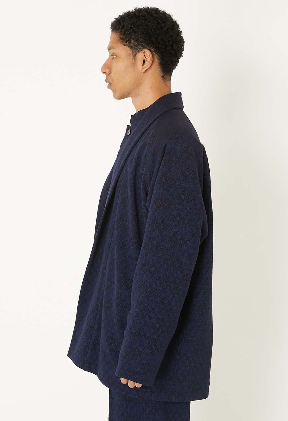 ウールニットジャカード ジャパンハオリ - NAVY