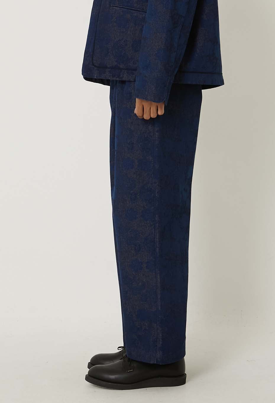 Chukubatsu Denim Tsujigahana Tuck Wide Pants - INDIGO