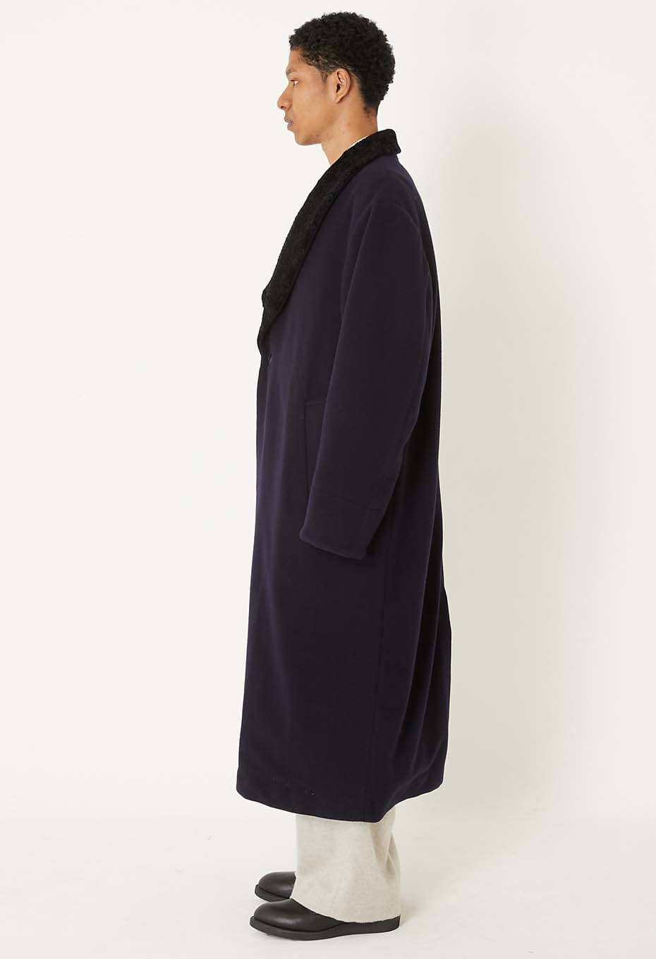 カシミアミックスフリース タイロッケンコート - DARK NAVY