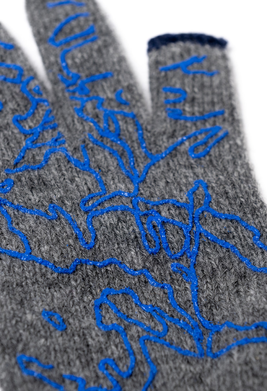Recycled cashmere spider gloves - GRAY