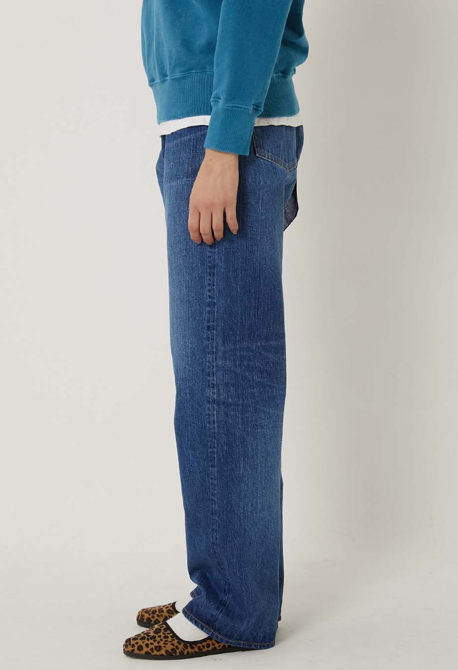 PP05 Supima Selvage Denim Distressed Tapered Jeans Women's - BLUE