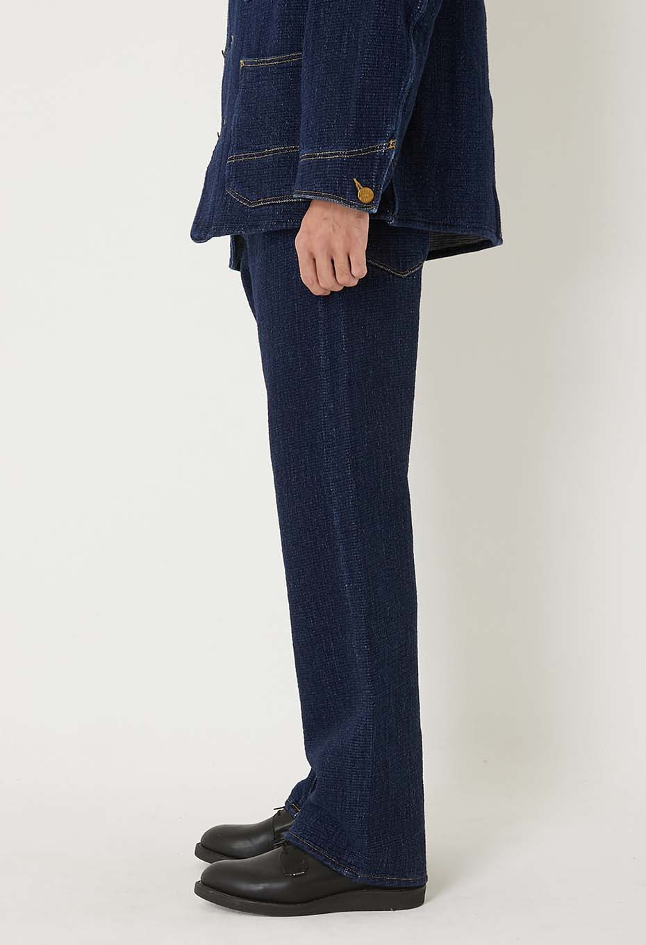 Flow jacquard denim jeans - INDIGO
