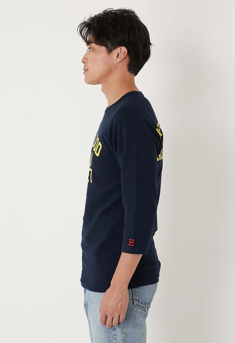 ストレッチフライス ダブルロゴプリント ハーフスリーブTシャツ - DARK NAVY