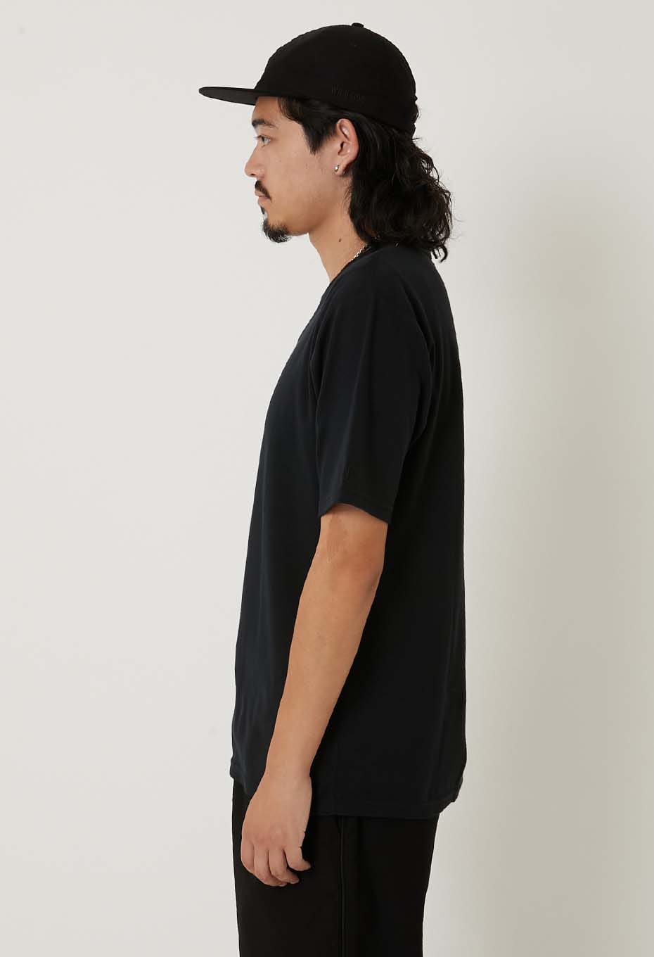 WILDSIDE × HOLLYWOOD RANCH MARKET /ストレッチフライス ショートスリーブ Ｔシャツ - BLACK