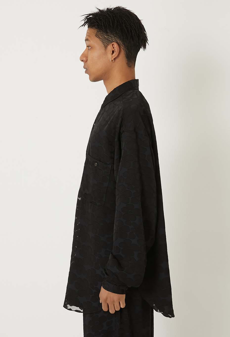 スカシモヨウ ロングスリーブシャツ - BLACK