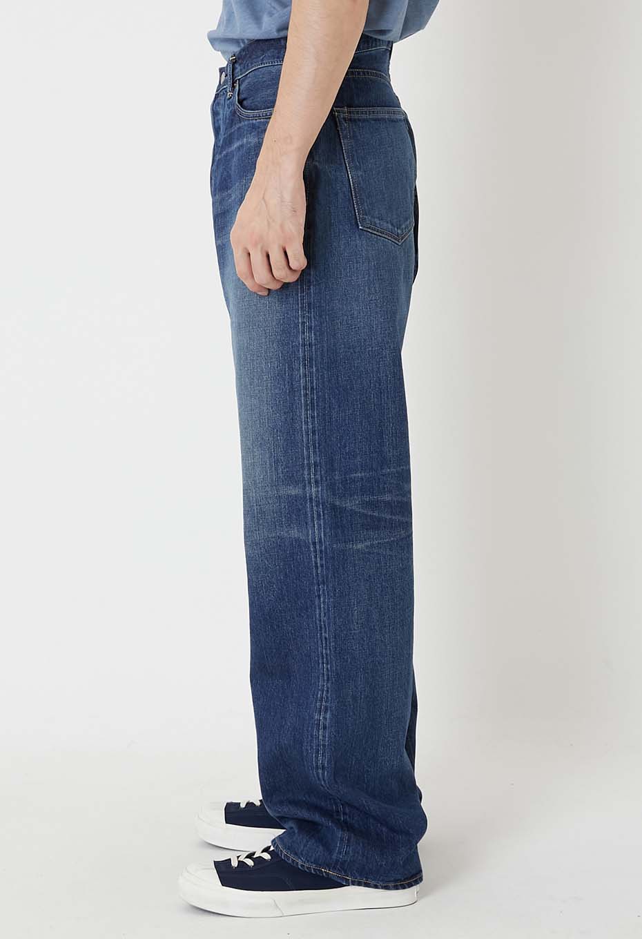 PP06 スーピマセルビッチ デニム DARK USED WASH ワイドジーンズ - INDIGO