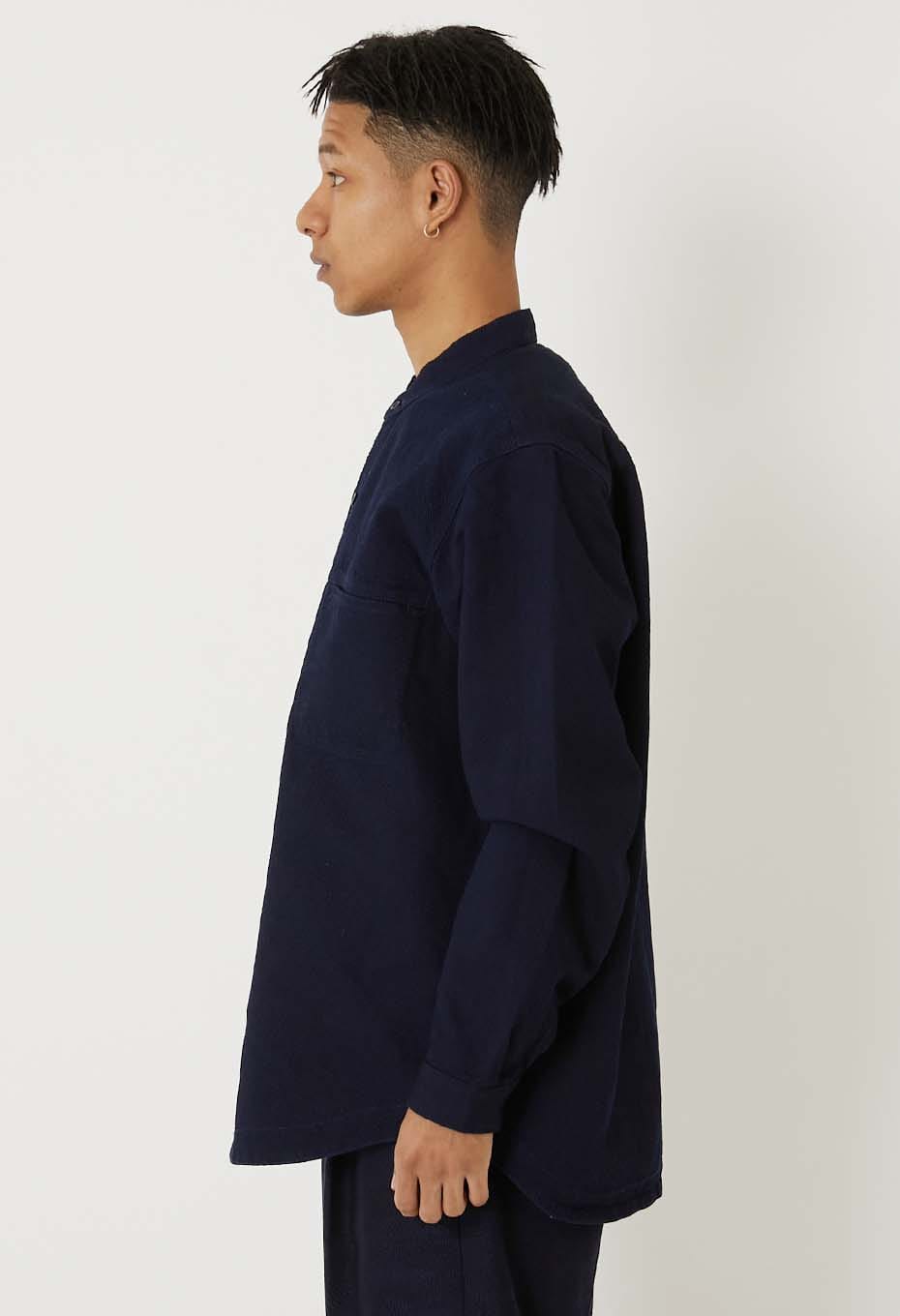 インディゴドビーサシコ バンドカラー ロングスリーブシャツ - INDIGO