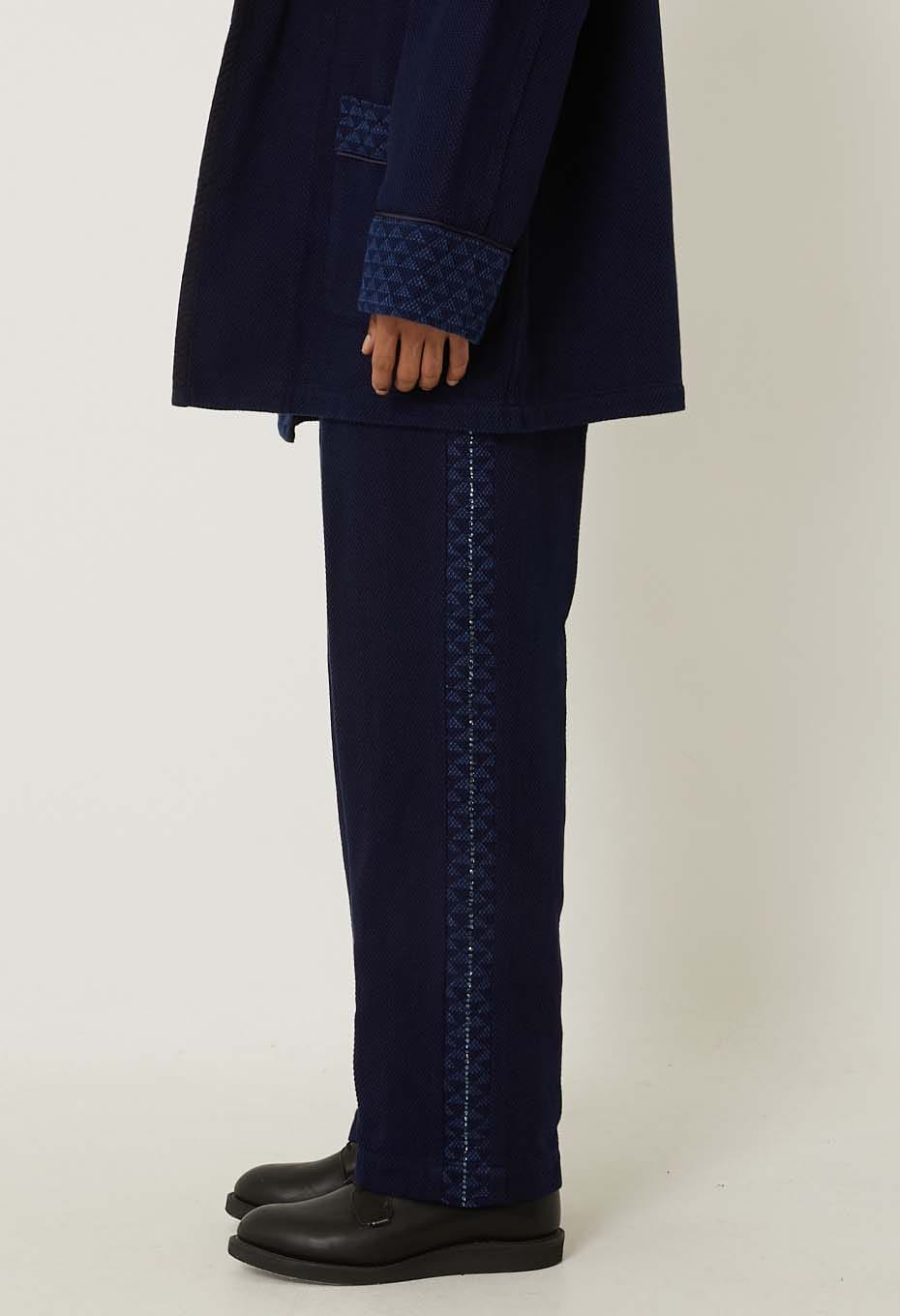 SW Woven Pure Indigo Light Sashiko Fireman Pants - INDIGO