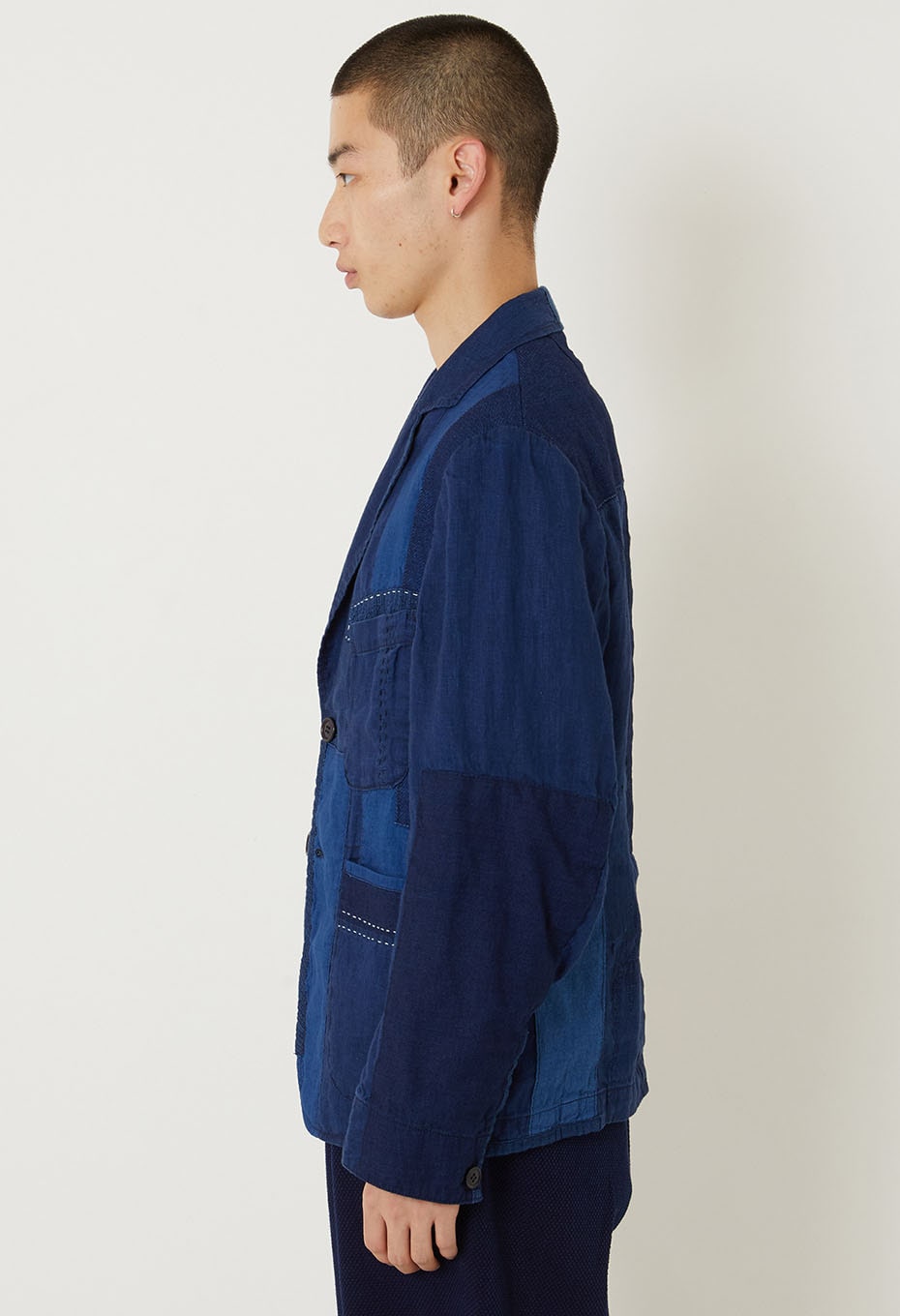 Indigo linen jacket - INDIGO