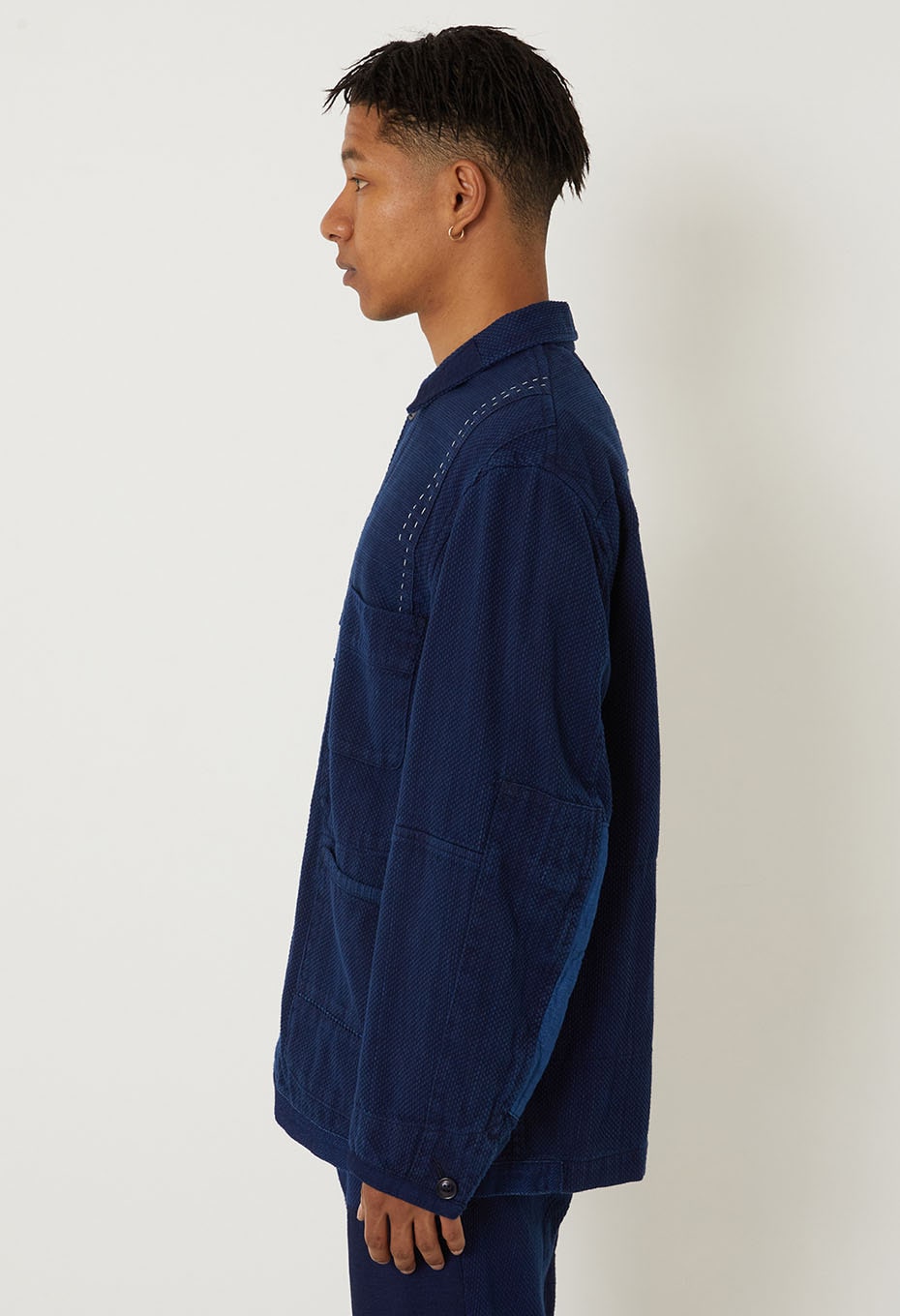 Kasezome Sashiko Nenrin Coverall - INDIGO