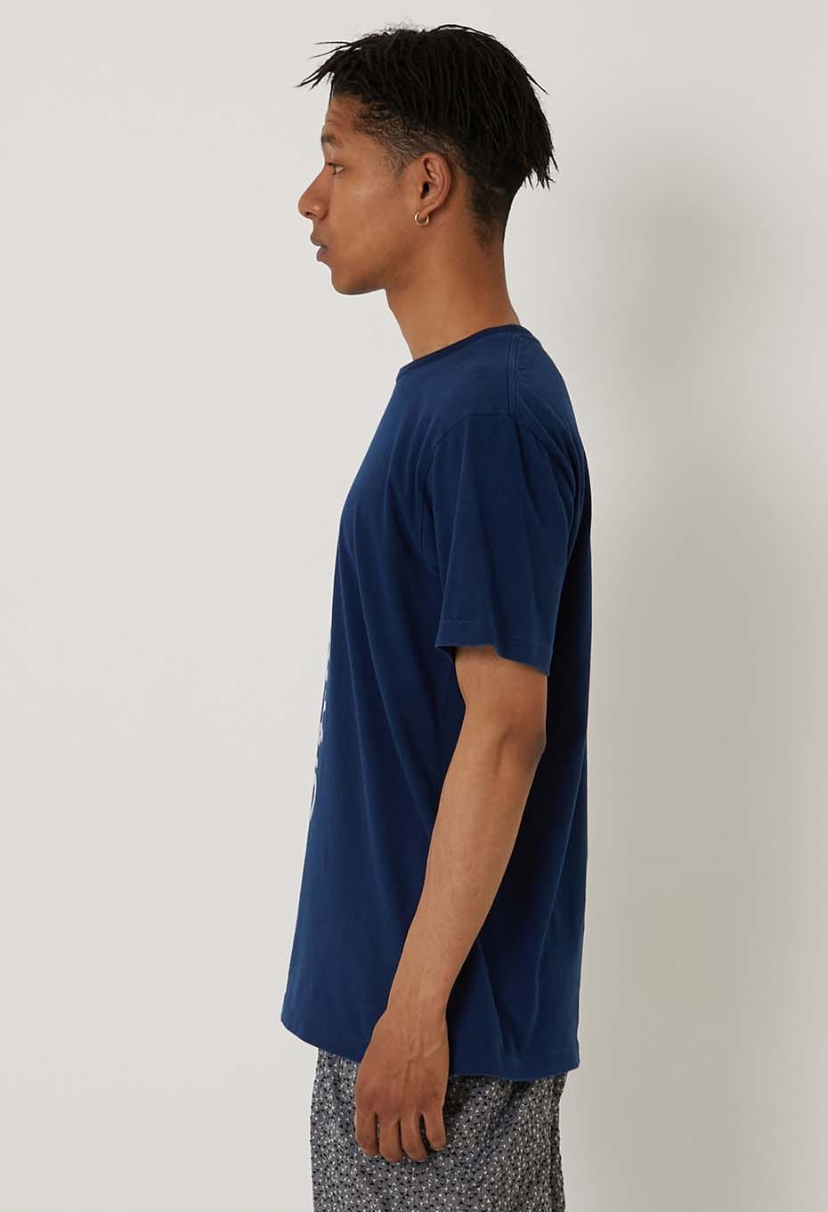 Hiragana Tokyo Bassen Indigo Short Sleeve T-shirt - INDIGO