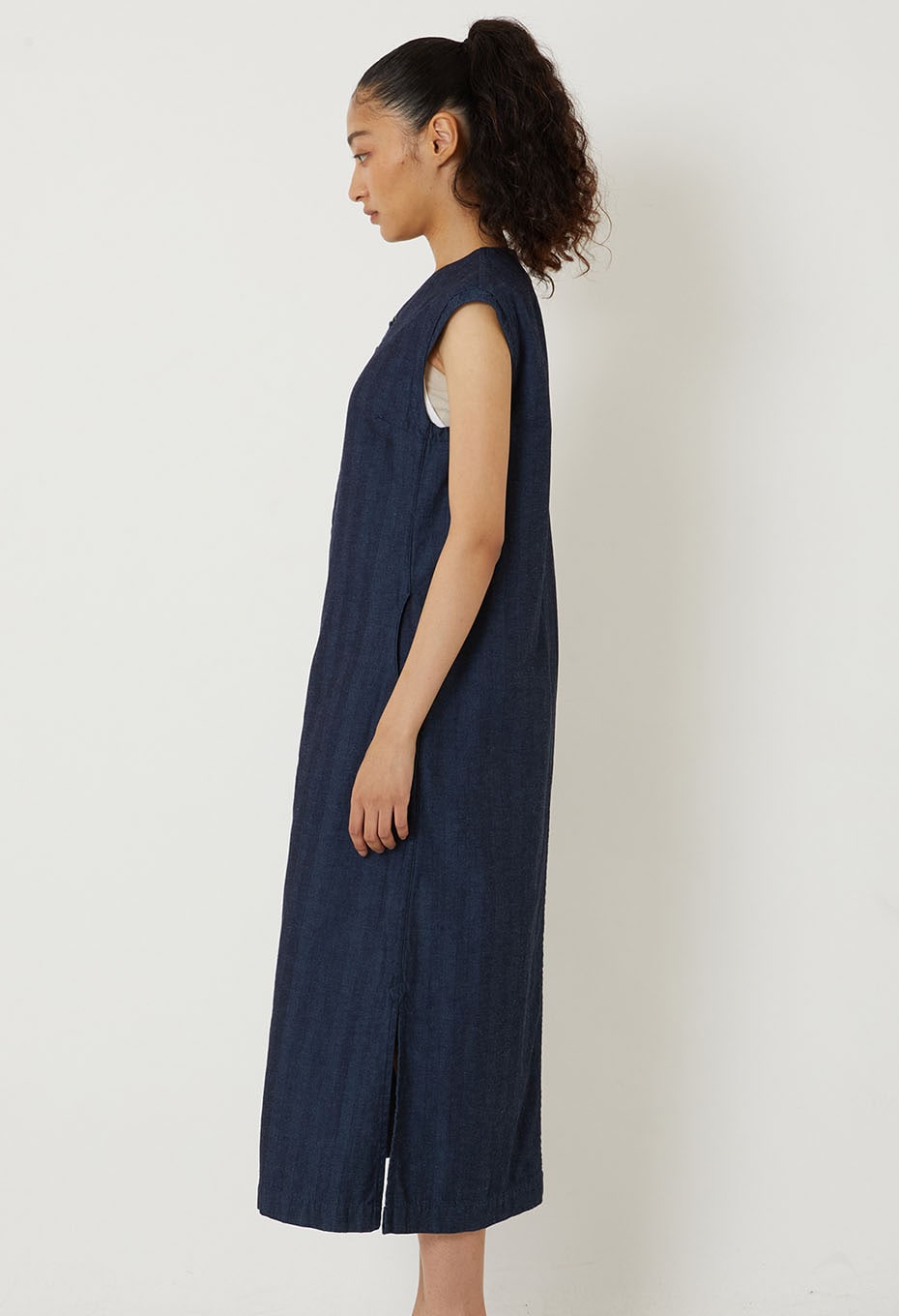 インディゴミックスヘリンボーン クルタワンピース - INDIGO