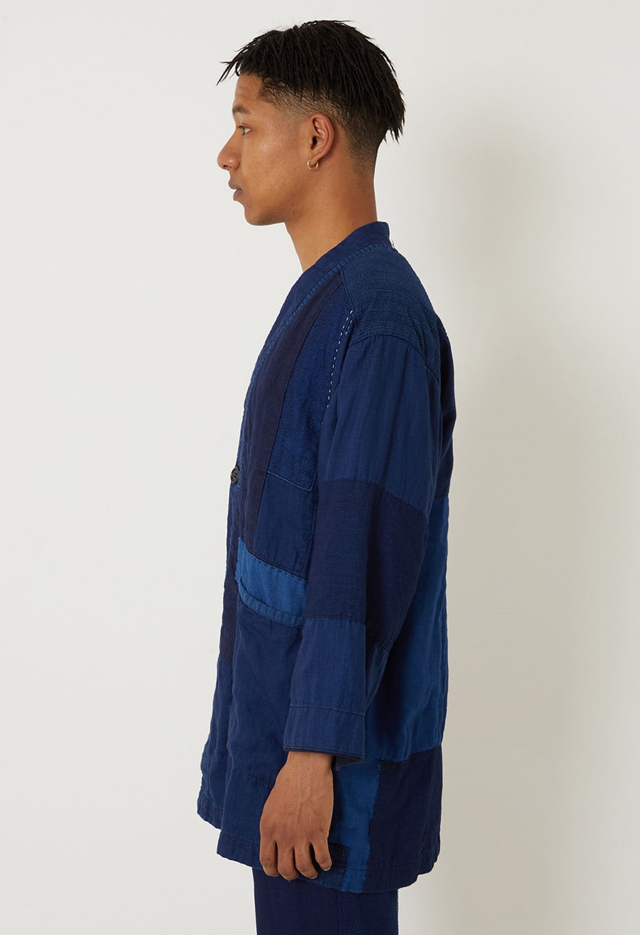 Indigo linen nenrin haori jacket - INDIGO